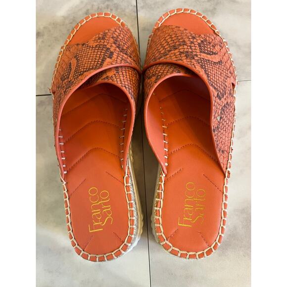 Franco Sarto Platform Sandals Birch Snakeskin Women’s Size 8M Salmon Color - Picture 4 of 8
